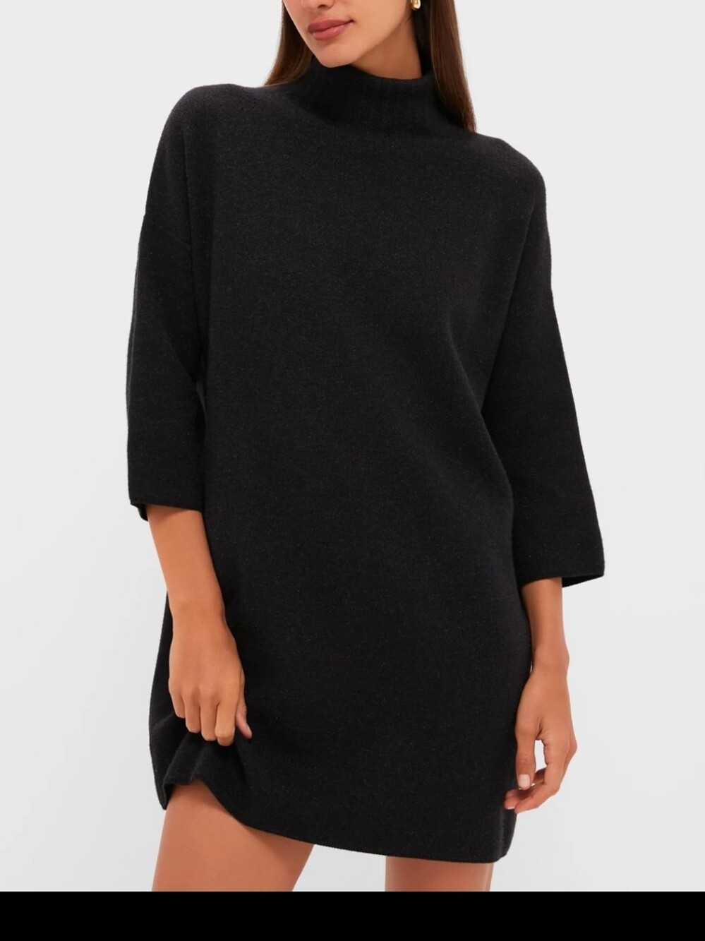 Pomander Place Noir Vivianne Black mock Neck Sweater Dress Size:XL